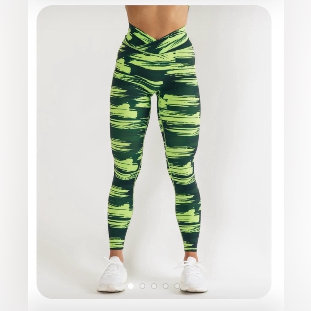 Alphalete Surface Power Leggings in “Volt Canvas Camo" print
